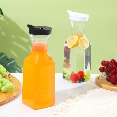 Neue 32 OZ 1000ML Saftkaraffe Quadratisch Kunststoff Getränkekrüge Klar Groß Kühlschrank Getränkebehälter Speisekammer Lagerung