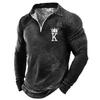 New POLO Shirt Zip Long-sleeved Lapel Men's Sweatshirt Casual Tops Tide