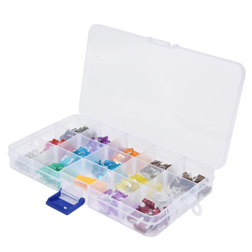 140Pcs Car Fuses Assortment Kit Blade Type Aluminum Sheet Automotive Replacement 530A M S