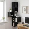 Wall Corner Shelf Black Oak 48 x 48 x 120 cm Engineered Wood