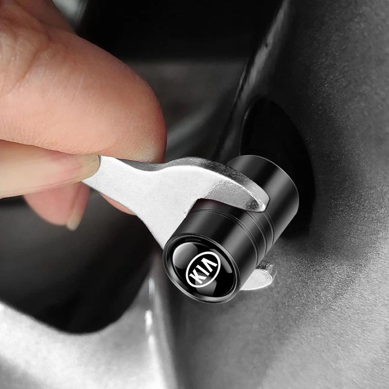 AANW1 4Pcs Aluminum Alloy Car Wheel Tire Valve Caps Stem Cover For KIA Rio Ceed Sportage Cerato Soul Sorento Picanto Optima K1 K2 K3