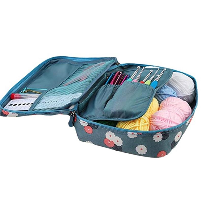 107 Pieces Portable Crochet Starter Kits Beginners Crochet Kits Crochet Yarn and Crochet Hook Set for Making Bag, Gloves