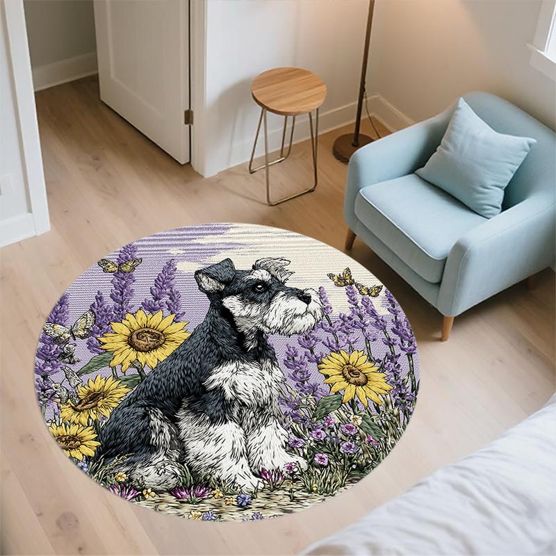 Sunflower pattern round rug,Carpet Rug for Living Room Bedroom Sofa Playroom Decor,Non-slip Floor Mat,Holiday Gifts and Birthday Gifts.