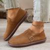 Women'S Solid Color Fashion Flat Shoes, Soft Sole Platform Loafers, Buckle Strap Lightweight Shoes, Women Shoes
