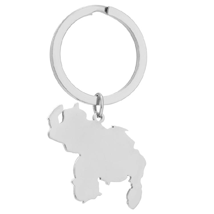 Stylish Venezuela Map Keychain Stainless Steel Venezuela Map Keyrings for Keys серебряный