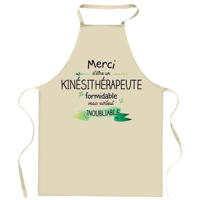 Tablier de cuisine - Kinésithérapeute Merci Inoubliable - Impression bretonne - Coton résistant - Cadeau original