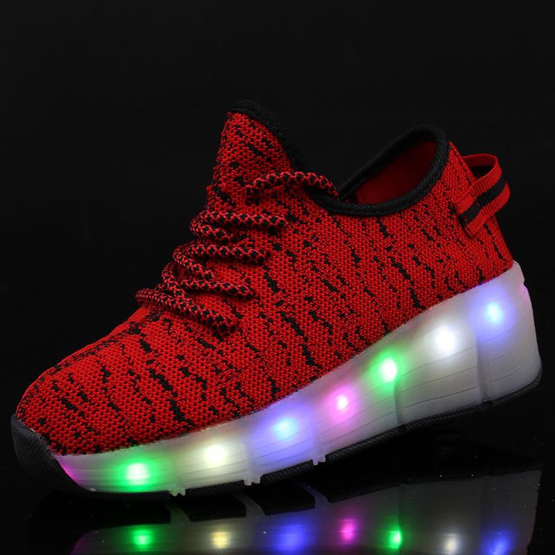 New Code Children's Single-wheel Runaway Shoes Vibrating Luminous Sole Double-wheel Colorful Light Wheel Shoes