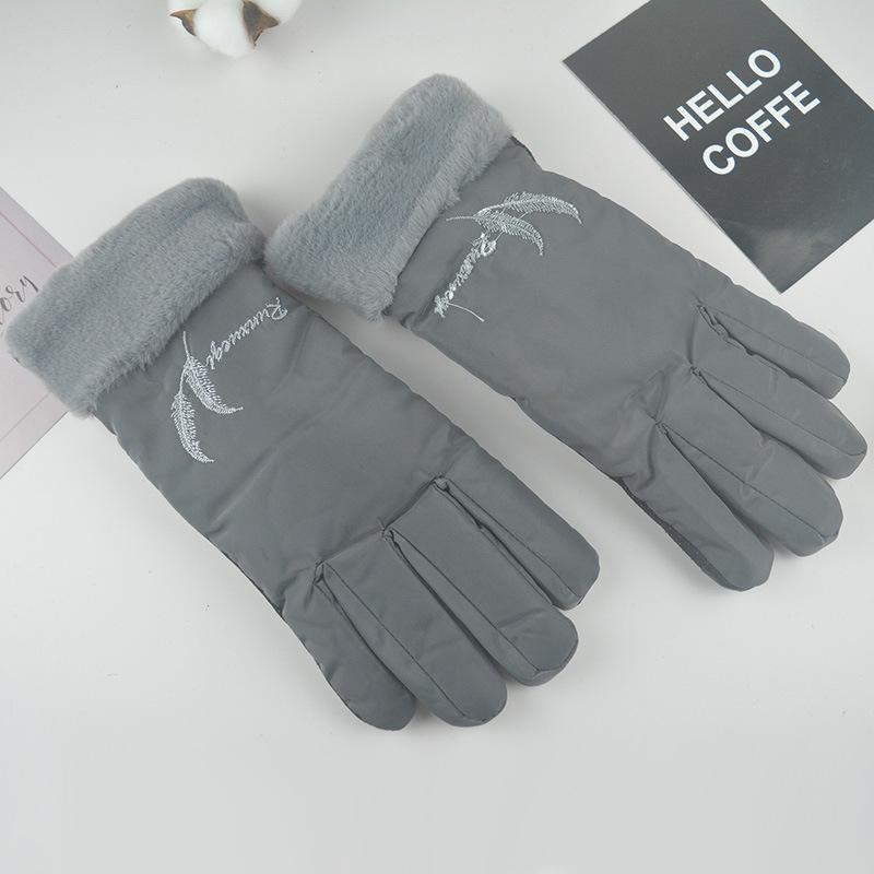 Autumn and Winter New Women's Fleece Thickened Thermal Gloves