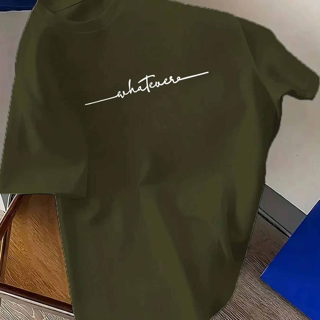 

Летние модные повседневные спортивные мужские футболки из чистого хлопка, свободного кроя, простые, с принтом букв, с круглым вырезом и короткими рукавами XXL