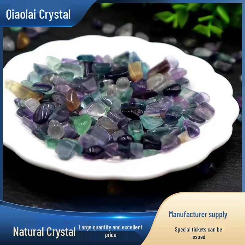Qiaolai Natural Green Fluorite Gravel: Colored Pebbles for Fish Tank, Ornament, and Flower Pot Paving. 9-12mm, 1000g