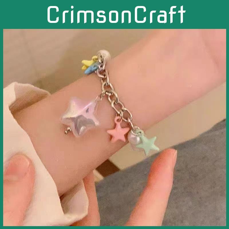 Handmade Resin Beaded Bracelet For Women Cute Geometric Summer 2024 Fashion Colorful Star Jewelry