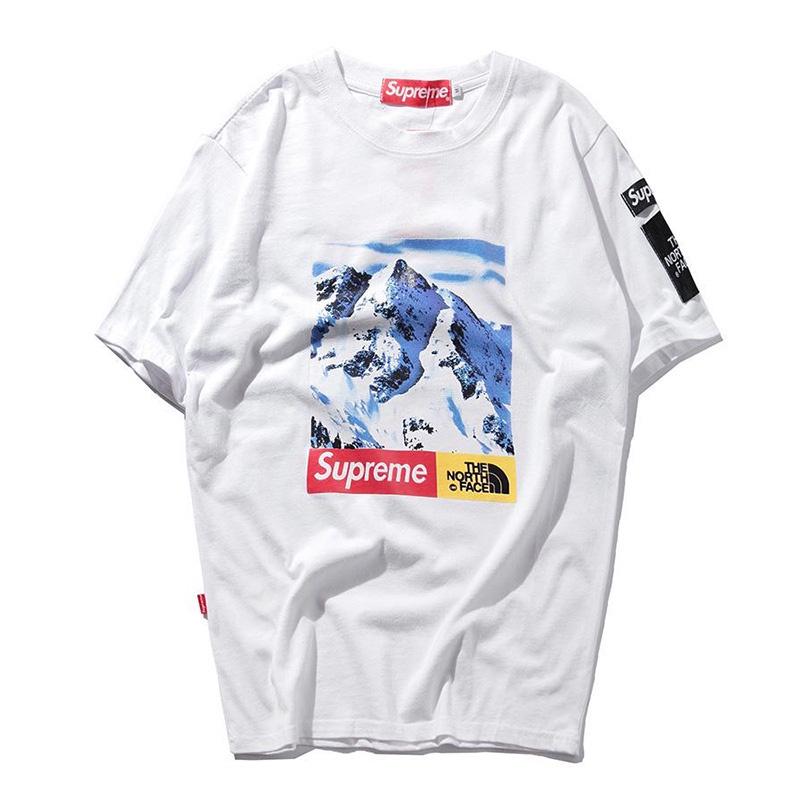 

Vibrant Woman s Summer Street Snow Mountain Print Short Sleeve Hip Hop T-shirt S（Tag S=US XXS） білий