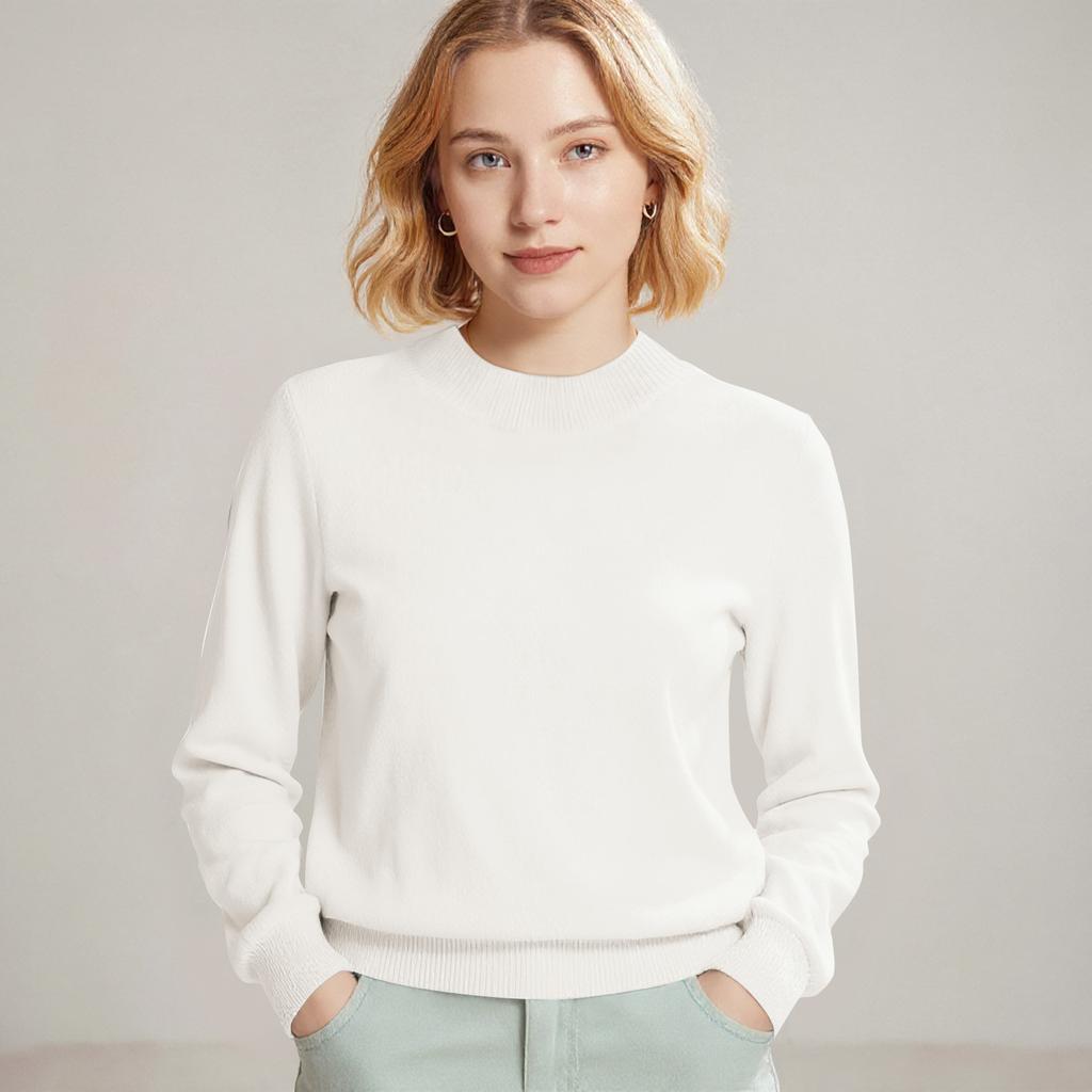 Women's Fashion Long Sleeve Slimming All-match Sweater Pullover Knit Top