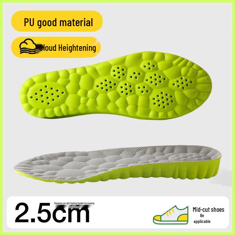 Anti-Odor Air Cushion Height Increasing Insoles for Men & Women – Thick, Non-Collapsing, Invisible Elevation Pads