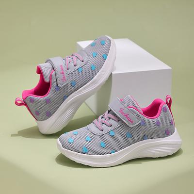 Kids Breathable Running Shoes Lightweight Girls' Sports Shoes Seasonal Outdoor Children's Black Mesh Breathable Casual Shoes New
