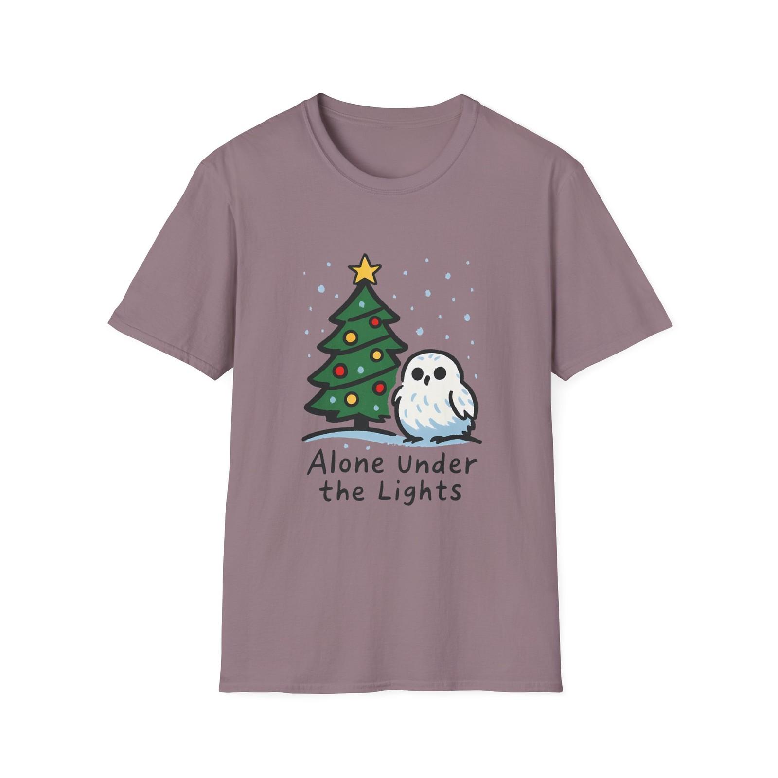 Unisex Softstyle T-Shirt Mens Womens Tees Top Snow Owl Chick Christmas Tree Arctic Snow Winter M