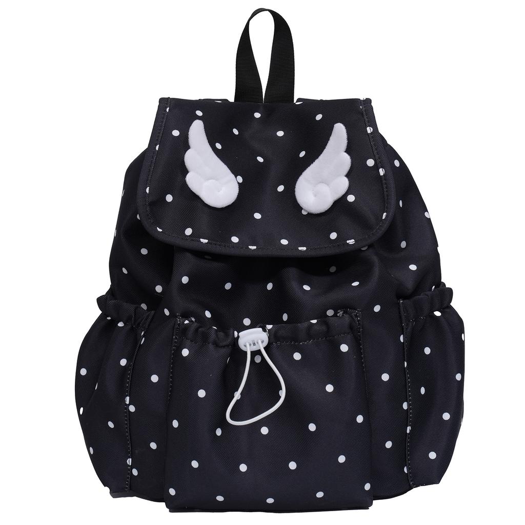 Schoolbag Ice Lemon Weaving Mist Light Feather Ripple Backpack Milk Fufu Girl Vitality Healing Line Sweet Polka Dot Travel Small Backpack