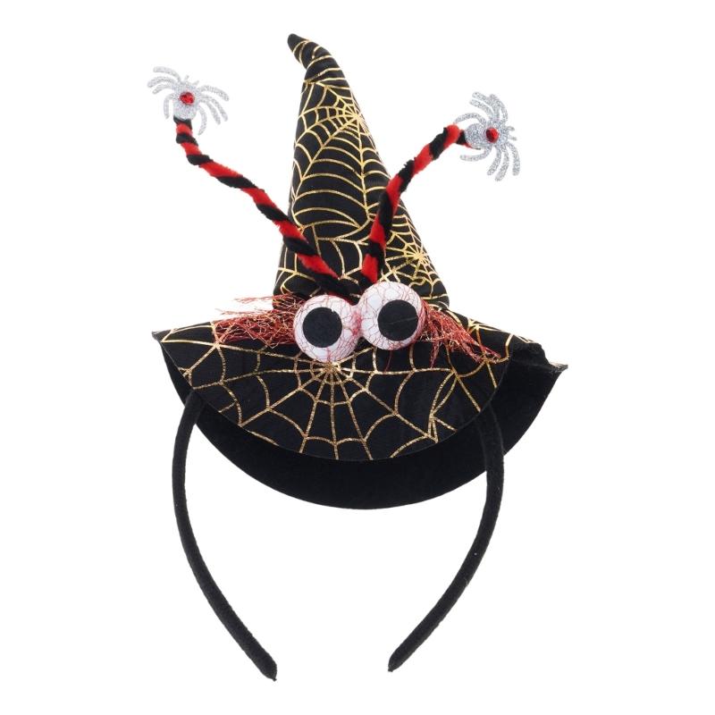 

Gothic Witch Cap Spiders Hairband for Halloween Adult Kid Festive Headband Spring Headpiece Party Decoration Accessories 1