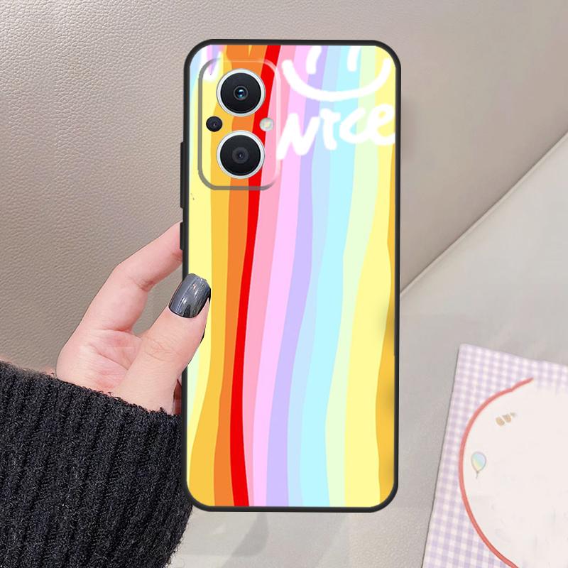 Rainbow Cute Cartoon Funda For OPPO Reno 11 12 13 14 Pro 11F 12F 13F 14F 7 8 Lite OPPO Find X9 X6 X5 X8 Pro Case