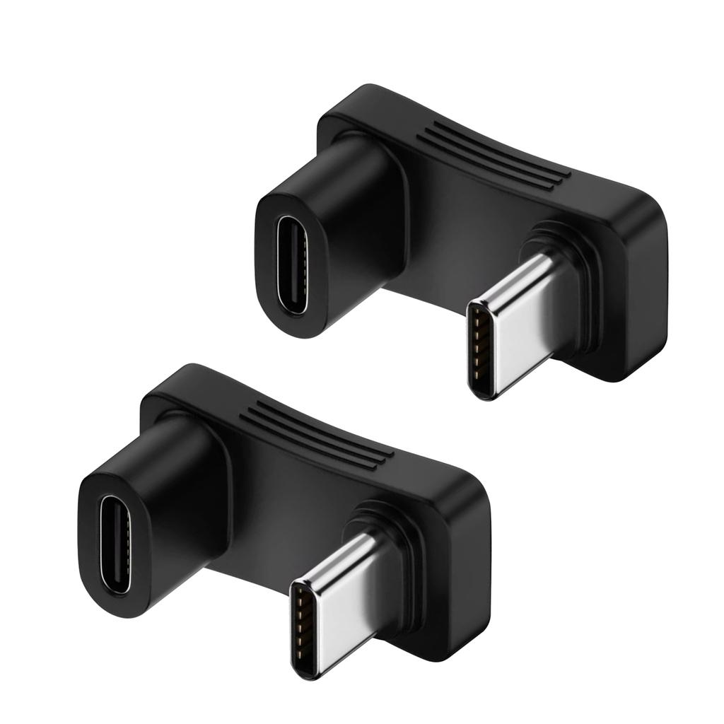 Type C USB 3.1 10Gbps PD100W Charging Adapter 180 Degree Type C Male To Female U Shape Connectors for Laptop Phone Table