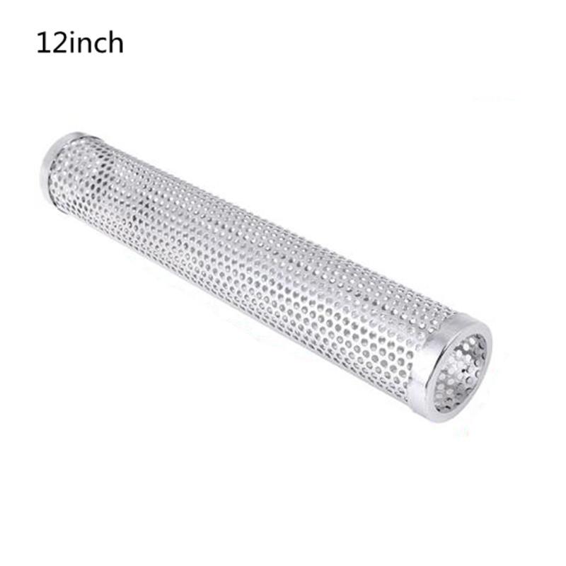 6/12inch BBQ Stainless Steel Accessories Meshes Round Sqaure Perforated Mesh Smoker Tube Grill Generator Smoker Filter Tool