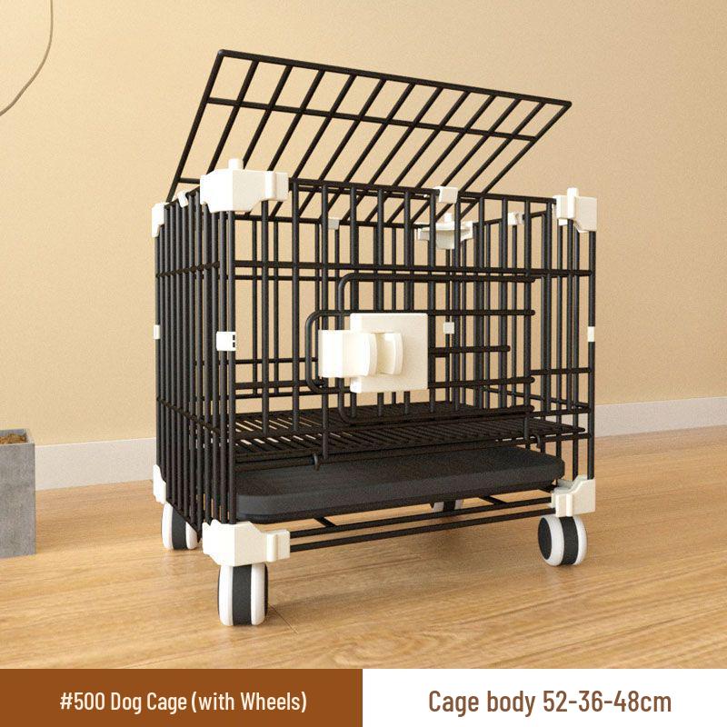 Reinforced Three-Layer Indoor Pet Cage with Toilet for Small Dogs