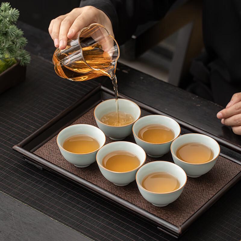 Sushiceramics Ru Kiln Crackle Glaze Tea Cups Set