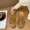 Fashion Retro 2025 New Platform Baotou Lazy Flat Comfortable Bohemian Ethnic Slippers