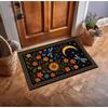 Moonlight Garden Rug with Celestial Motifs Featuring A Crescent Moon Dragonflies Nature-inspired Rug for Living Room and Bedroom