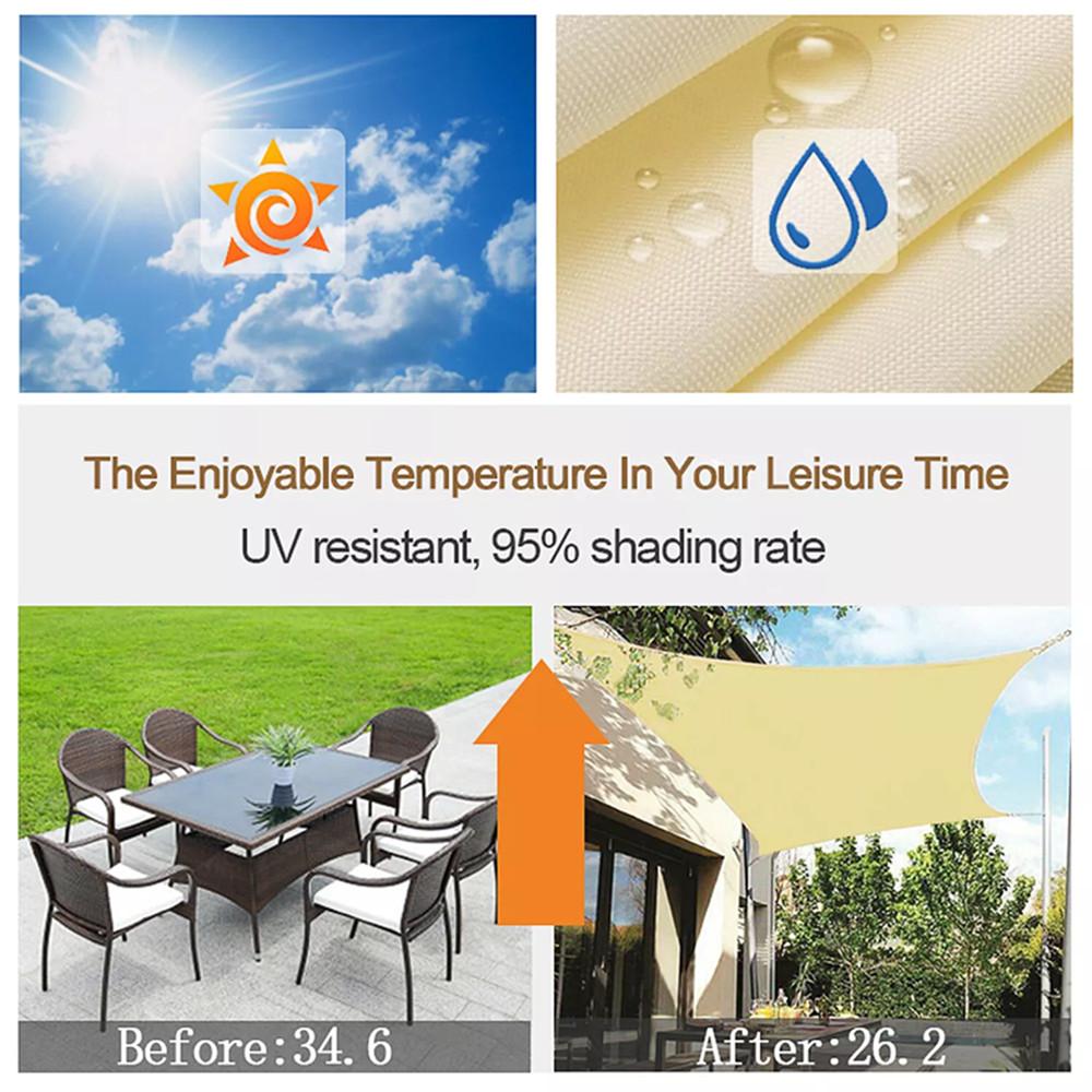 Vodotěsná sluneční plachta s baldachýnem a 60dílnou sadou upevňovacího materiálu Obdélníková UV blokující markýza na terasu Sluneční přístřešek Zahradní altán