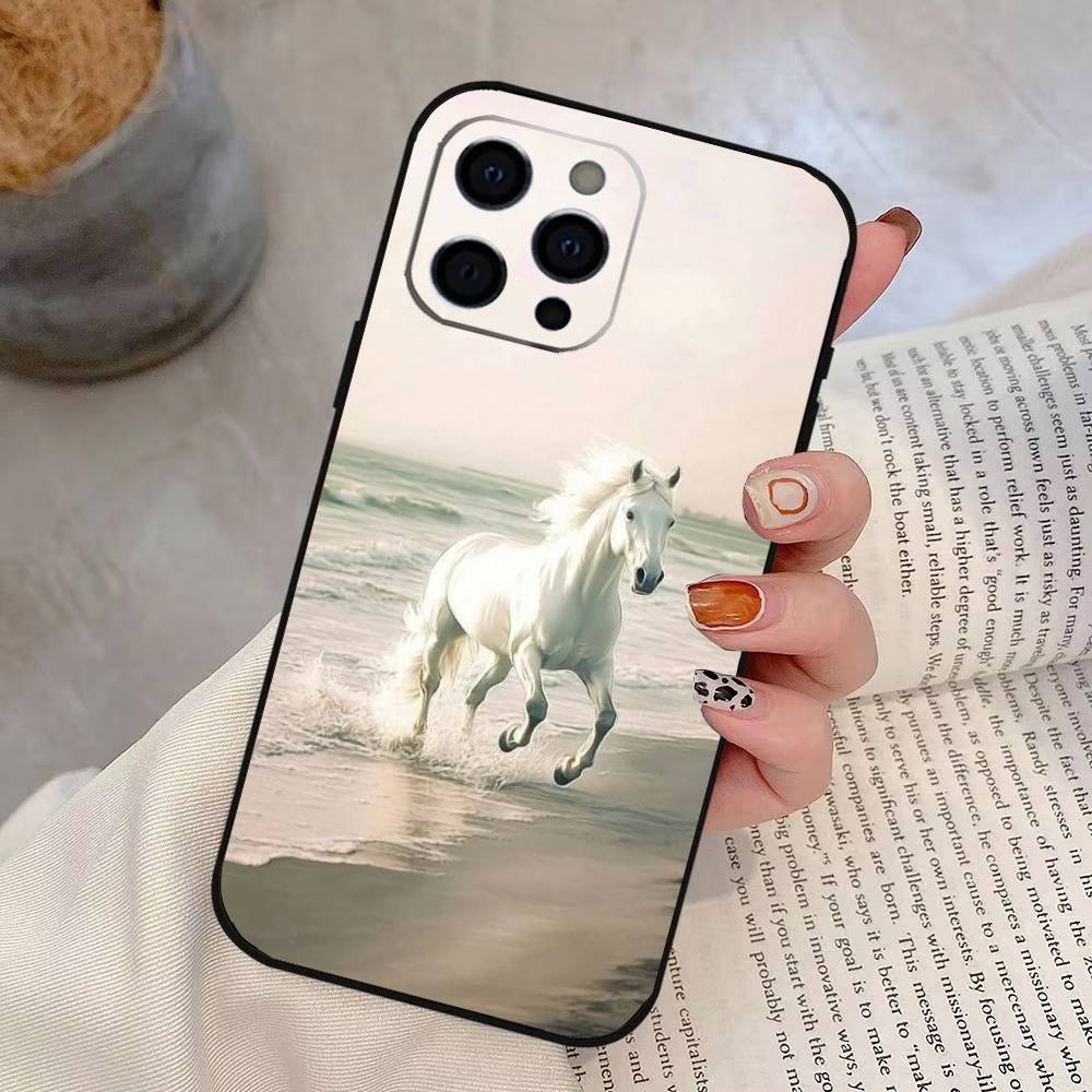 Art G-Galloping Horse Phone Case Silicone Soft For IPhone 17 16 15 14 13 12 11 X XR Plus Pro Max Plus
