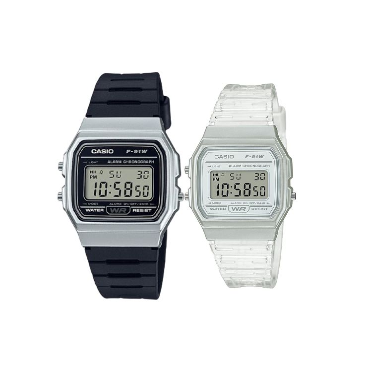 Casio General Series Waterproof Small Square Quartz Watch Unisex Watches Black White F-91WM-7A&F-91WS-7OS