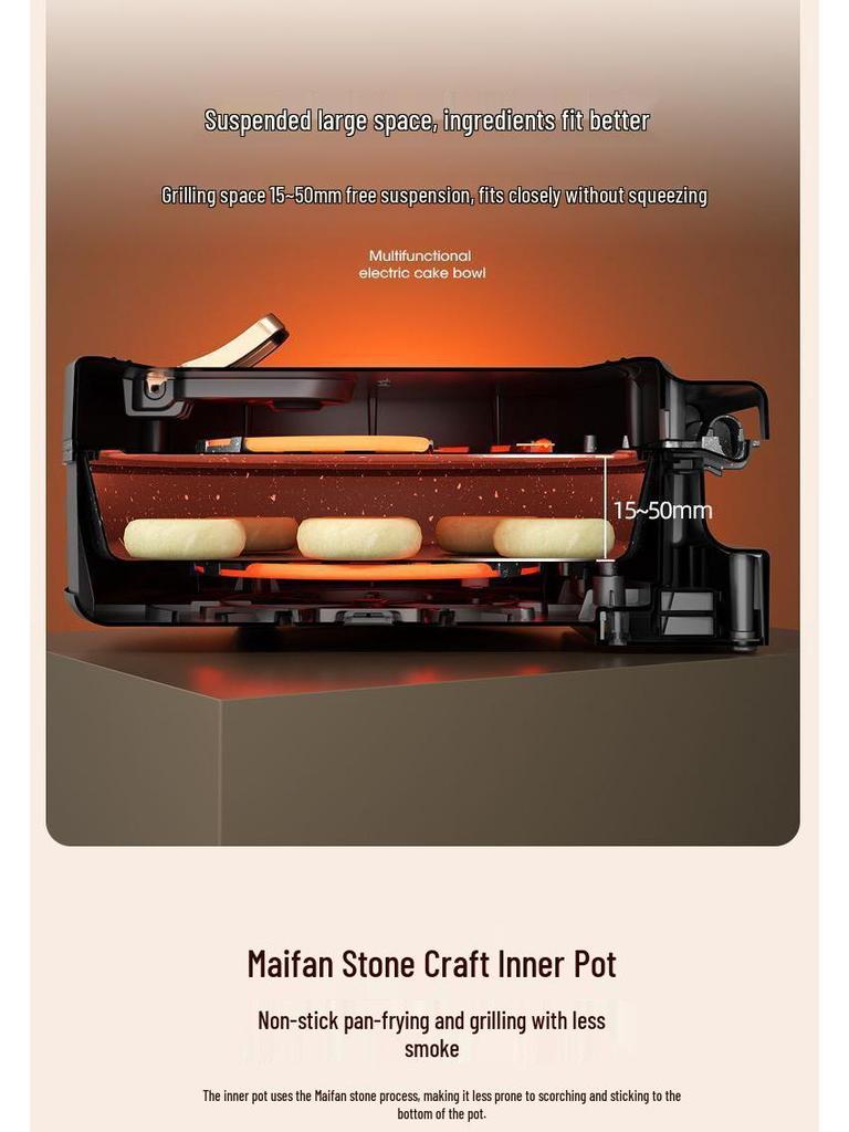 Dual-Sided Electric Griddle and Hot Pot: Multi-functional Pancake Maker, Baking Pan, and Grill