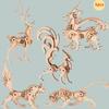 3D Wooden Small Toy Assembly Kit Lovely Animal Assembly Puzzle Mini Model Children Toy Handicraft Accessories Developmental Toys