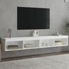 Vidaxl Szafki Tv, Z Led, 2 Szt., Białe, 100X30X30 Cm