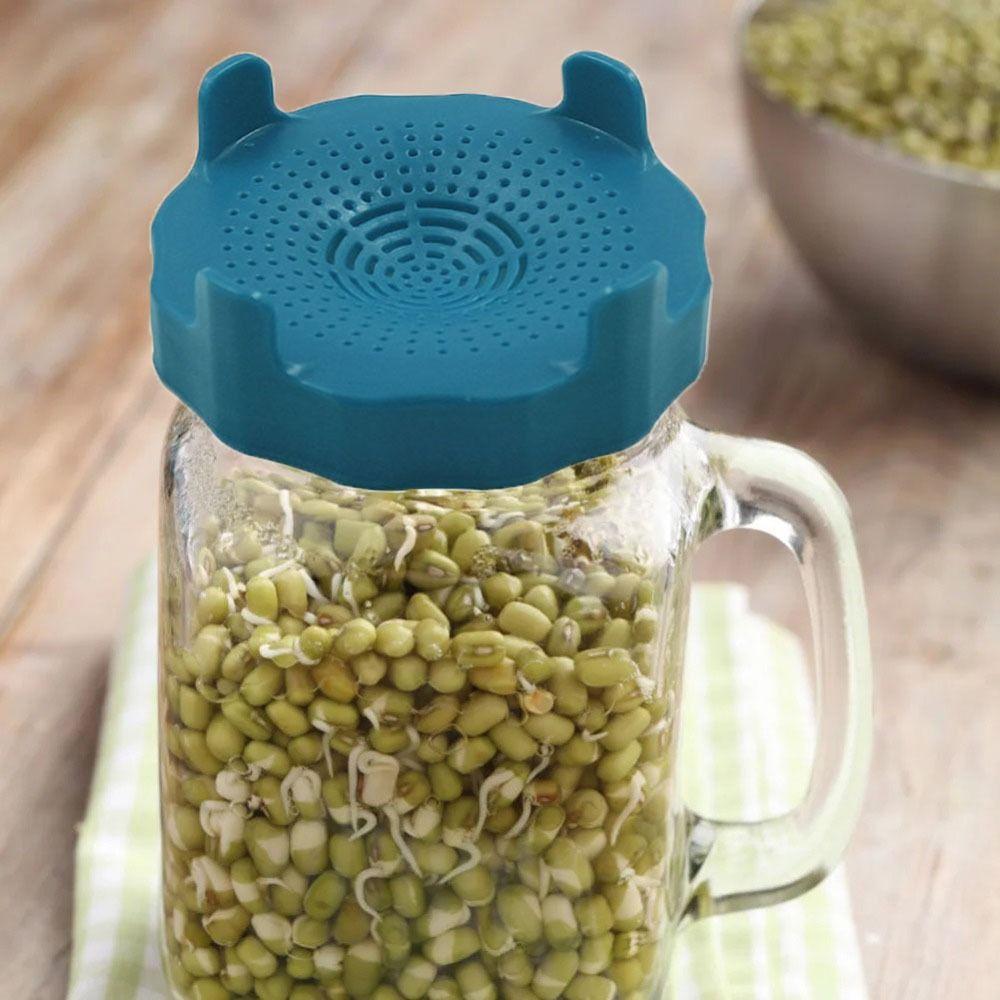 2pcs ABS Mason Jar Sprouting Lid 86mm Filter Cover Vegetable Seed Growing Lid  Wide Mouth Jar