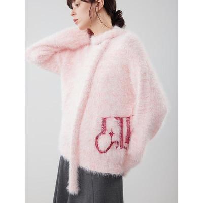 Women's Embroidered Loose Knit Sweater