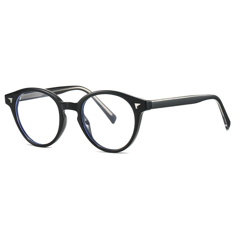 

Anti Blue Rays Round Prescription Glasses For The Nearsighted Women Men TR90 Frame Student Customized Prescription Spectacles Single Version&1.56&Anti Blue Ray чорний