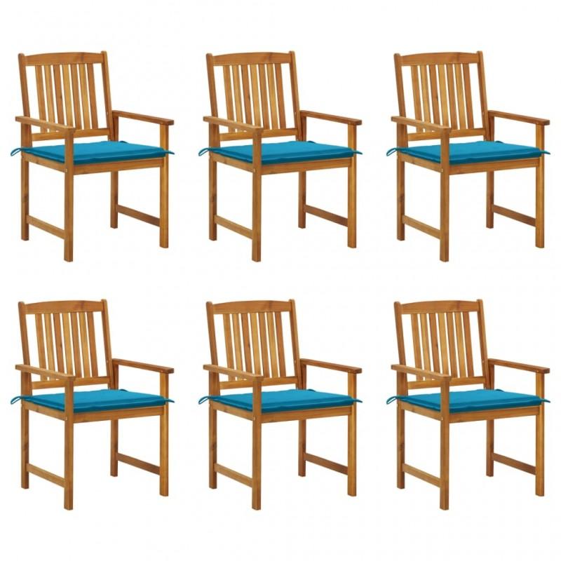 Day and Night - Day and Night Garden Chairs and Cushions 6 Units Solid Acacia Wood