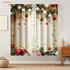 2 Pcs Christmas Decorations Print Curtains  Suitable for Bedroom  Living Room Kitchen Decoration  Home Decoration  Window Decoration