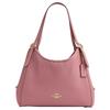 Bolsa de Ombro Erin 31 Design Liso Ferragens Douradas Couro Granulado Grande Feminina Peônia