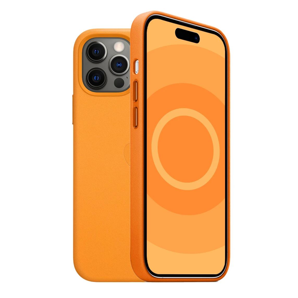 

Оригинальный кожаный чехол Apple Magsafe Magnetic Case для iPhone 14 Pro Max 13 Pro Case Wireless Charging 13Mini Drop Protect Cover for iphone14pro(6.1 )