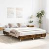 VidaXL Bed Frames Without Mattress Smoked Oak 140x200 Cm Engineered Wood, Bedroom Furniture, Bed Base, Double Bed, 3328721