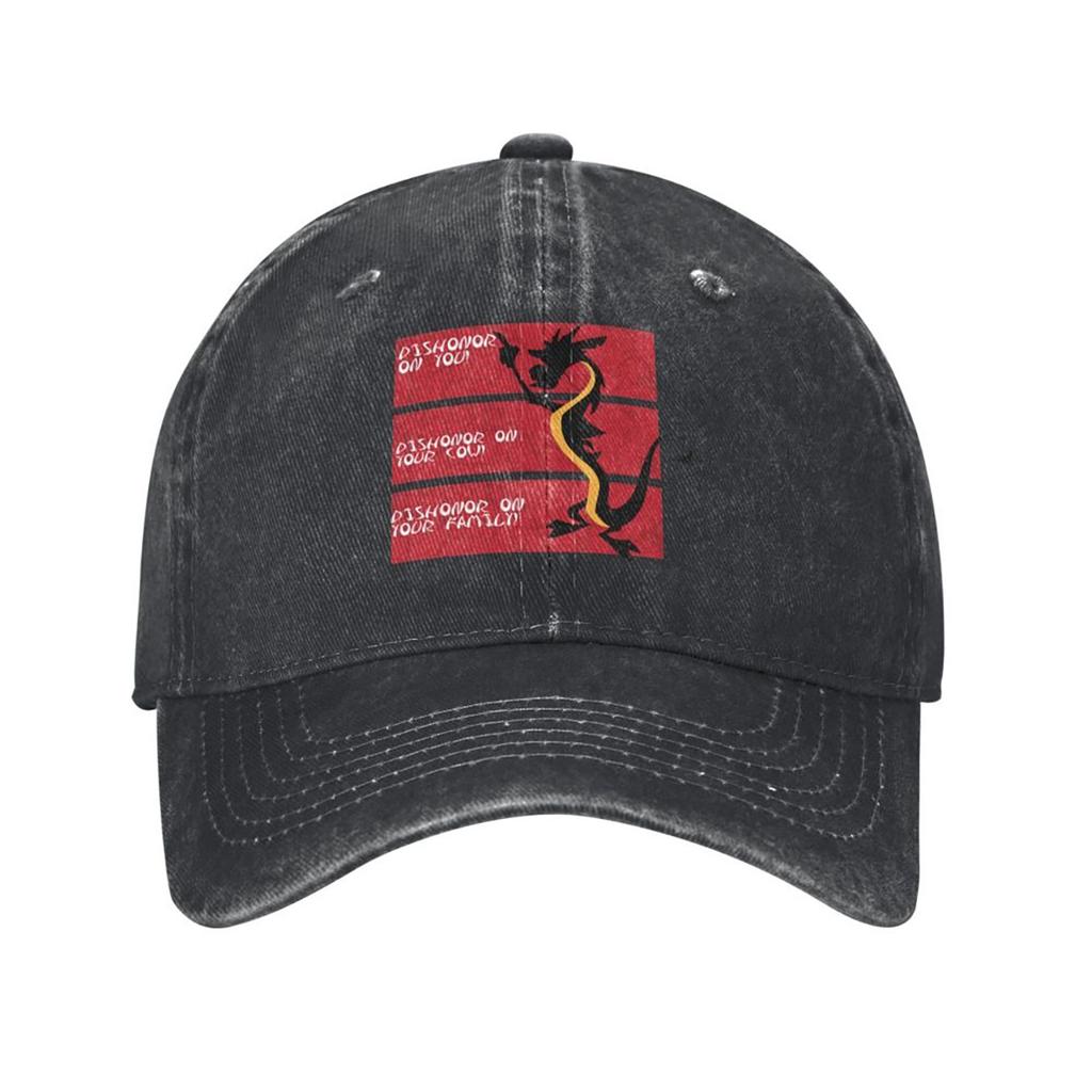 Classic Dishonor Mulan Mushu Baseball Cap Men Women Distressed Washed Cap Outdoor Workouts Adjustable Fit Caps Hat