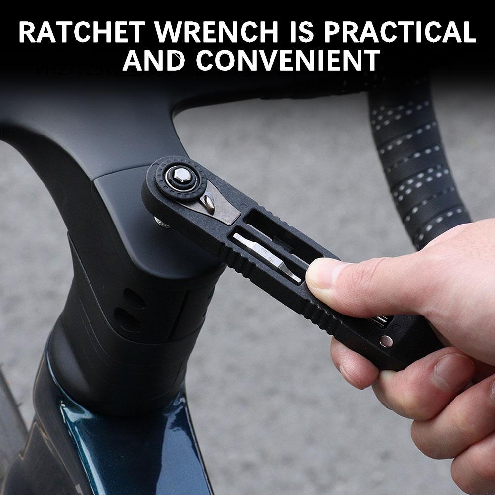 Bike Tire Lever,Multi-Function Hex Wrench Spokes Hook Tool Kit,Integrated Tire Levers Hex Ratchet Set,Essential Bike Accessories