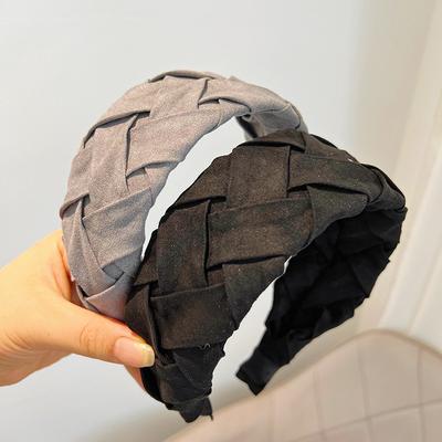 Leinwand Baumwollmischungen Kreuzbindung Haaraccessoires Breites Stirnband für Frauen Handgefertigt Gestrickt Bio-Baumwolle Kopfwickel Kopfschmuck