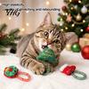 Durable Interactive Cat Toys Christmas Catnip Toy for Indoor Cats, Stuffed Chew with Mesh Stocking Stuffers Tube, Flexible Tube Bell Kittens