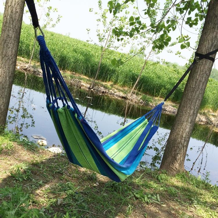 1Pc Outdoor Single Canvas Hammock Double Indoor Balcony Hanging Chair Dormitory Swing Anti-rollover Camping Children's Home