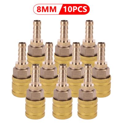 1-10 SZTUK 6mm/8mm Zacisk Zaworu Opony Samochodowej Zacisk Dyszy Pompki Solidny Mosiądz Szybkozłączka Złącze do Pompowania Adapter Pompki