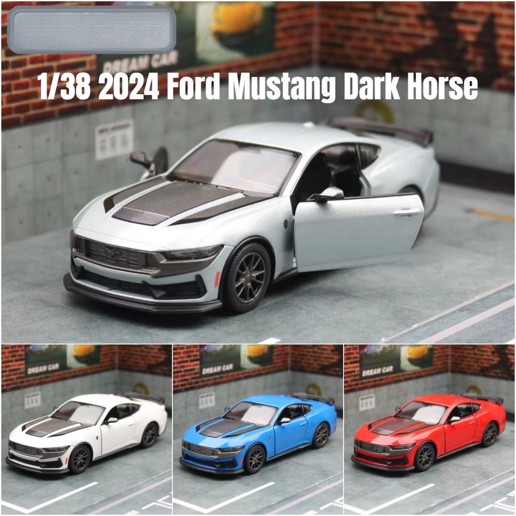 Toy Car Model 1/38 2024 Ford Mustang Dark Horse Diecast Alloy Miniature Metal Collection Gift for Children Boy Kid